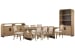Tristan - Extendable Trestle Dining Table With 8 Side Chairs, Sideboard And Dining Cabinet - Swiss Coffee / Beige