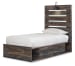 Drystan - Twin Panel Bed With 2 Side Drawers - Brown / Beige