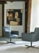 Barclay Butera Upholstery - Brooks Leather Swivel Chair - Bronze - Dark Gray