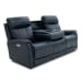 View - Power Reclining Sofa With Console, Power Headrests & Lumbar - Blue