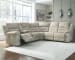 Family Den - Pewter - Left Arm Facing Power Loveseat with Console 3 Pc Sectional