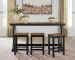 Wildenauer - Rectangular Dining Room Counter Table Set (Set of 4) - Brown / Black