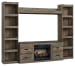 Trinell - Brown - 4-Piece Entertainment Center With 60" TV Stand And Faux Firebrick Fireplace Insert