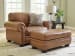 Carianna - Caramel - 2 Pc. - Chair And A Half, Ottoman
