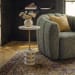 Adames - Travertine Drink Table - Brass / White
