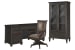 Sutton Place - Credenza With Chair And Door Bookcase - Weathered Charcoal