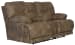 Voyager - Lay Flat Console Reclining Loveseat - Brandy - Fabric
