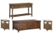 Bay Creek - Lift Top Storage Cocktail Table With 2 Chairside End Tables And Sofa Table - Toasted Nutmeg