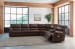 Family Circle - Dark Brown - 4-Piece Power Reclining Sectional With Raf Power Reclining Loveseat With Console