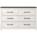 Gerridan - White/gray - 6 Pc. - Dresser, Mirror, Full Panel Bed, 2 Nightstands