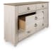 Willowton - Six Drawer Dresser - Brown / Beige / White