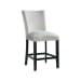 Francesca - 5 Piece Counter Height Dining Set, Table & Four Velvet Chairs - White Marble / Gray