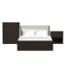 Sylvie - 3 Piece Bedroom Set With King Upholstered Bed - White / Dark Brown