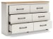 Linnocreek - White / Warm Brown - 4 Pc. - Dresser, Mirror, Twin Panel Bed
