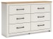 Linnocreek - White / Warm Brown - 4 Pc. - Dresser, Mirror, Twin Panel Bed