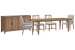 Lindon - Extendable Rectangular Dining Table With 2 Side Chairs, 2 Arm Chairs And Buffet - Belgian Wheat / Gray