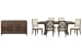 Jubilee - Extendable Trestle Dining Table With 6 Side Chairs And Sideboard - Brown / White