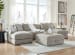 Aslan Court - Pebble - 5 Pc. - 4-Piece Sofa Pit Sectional, Ottoman