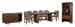 Belville - Extendable Trestle Dining Table With 6 Upholstered Side Chairs, Sideboard And Display Cabinet - Chestnut Brown