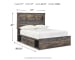 Drystan - Full Bookcase Bed With 2 Side Drawers - Brown / Beige