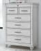 Kanwyn - Whitewash - 8 Pc. - Dresser, Mirror, Chest, King Panel Bed with Storage Bench, 2 Nightstands