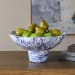 Indigo - Marble Pedestal Bowl - Blue,White
