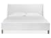 Lindon - Complete Queen White Upholstered Island Bed - Belgian Wheat