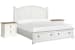 Kingston - California King Panel Storage Bed With 2 Nightstands - Whisper White And Cerused Nutmeg