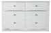 Exquisite - White - Six Drawer Dresser