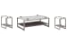 Paradox - Rectangular Cocktail Table With 2 Accent Tables - Pearl White And Roasted Almond And Brushed Platinum