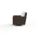 Montecito - Swivel Rocker Club Chair, With Self Welt - Canvas Flax / Dark Brown
