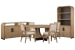 Tristan - 60" Round Dining Table With 4 Side Chairs, Sideboard And Dining Cabinet - Swiss Coffee / Beige