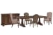 Durango - Extendable Trestle Dining Table With 2 Upholstered Side Chairs, 2 Host Chairs And Buffet - Willadeene Brown / Gray