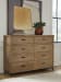 Tomtyn - Light Brown - 4 Pc. - Dresser, Mirror, Queen Upholstered Bed