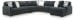 Midnight-Madness - 5-Piece Sectional With RAF Corner Chaise And LAF Sofa - Gunmetal