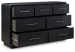 Rowanbeck - 4 Pc. - Dresser, Mirror, California King Upholstered Panel Bed - Gray / Black