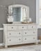 Robbinsdale - Antique White - 6 Pc. - Dresser, Mirror, Chest, Queen Panel Bed