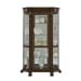 PFC Curios - Lighted Curved Front 4 Shelf Curio Cabinet - Maple Brown