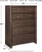Brueban - Rich Brown - 6 Pc. - Dresser, Mirror, Chest & Queen Panel Bed with 2 Storage Drawers