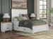 Savonport - Queen Panel Bed With Under Bed Storage Unit - White / Brown