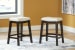 Lemante - Ivory / Brown - Upholstered Stool (Set of 2)