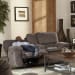 Reyes - Lay Flat Reclining Console Loveseat With Storage & Cupholders - Graphite