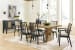 Galliden - 8 Pc. - Rectangular Dining Table, 4 Side Chairs, 2 Arm Chairs, Server - Light Brown / Black