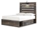 Drystan - Full Panel Bed With 2 Side Drawers - Brown / Beige
