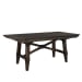 Double Bridge - 5 Piece Trestle Table Set - Dark Brown - Upholstered Chairs