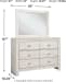 Paxberry - Whitewash - 4 Pc. - Dresser, Mirror, Twin Panel Bed