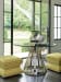 Ariana - Riviera Stainless Dining Table With 48" Glass Top - Pearl Silver