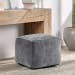 Heirloom - Velvet Pouf - Stone Gray