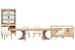 Somerset - Extendable Trestle Dining Table With 4 Arm Chairs, Sideboard And Curio - Butternut / White