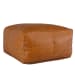 Poufs - Leather Dumont Pouf - Chestnut